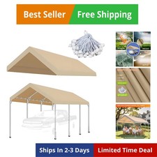 12'x20' Carport Replacement Top Canopy Cover for Car Garage Top Tarp Shelter,...