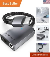 2-in-1 USB C Adapter for Headphones  Fast Charging Grey