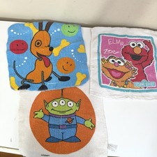Toy Story Alien Face Towel WashCloth Elmo Zoe Sesame Street Rolie Polie Y2K Vtg