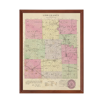 Old Map of Linn County, KS 1887 - Vintage Kansas Art