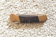 Klein Tools 44035 Brass & Wood Lockback Pocket Knife Japan