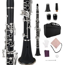 C Key Advance Ebonite Wood Clarinet Two Barrels Nickel Plated Key with Case