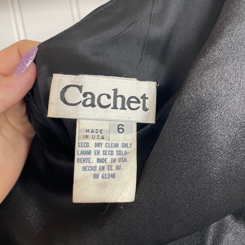 Cachet Women’s Black Beaded Maxi Lined Gown Dress size 6 - Picture 3 of 7