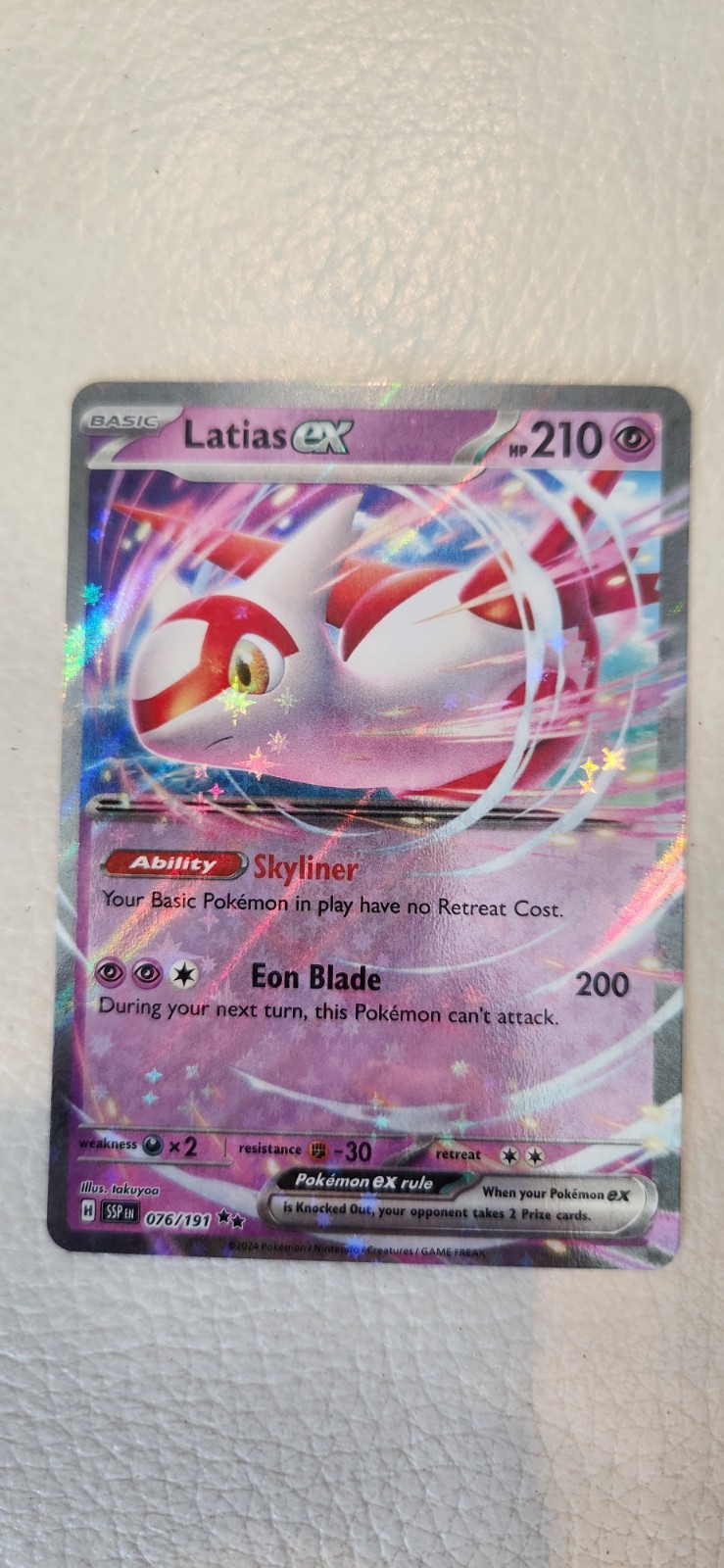 Pokemon TCG: Latias Ex 076/191 SV: Surging Sparks Ultra Rare NM Condition