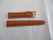 GENUINE leather usa watchstrap watch band strap 18mm cognac gold smooth