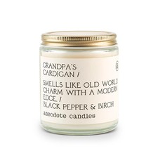 NEW anecdote candles scent grandpa's cardigan 7.8 oz black pepper & birch