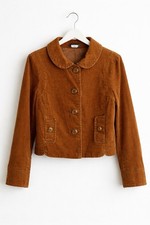 Vintage J.Crew Green Label Corduroy Cropped Jacket Blazer Brown Size 2 Y2K Vibes