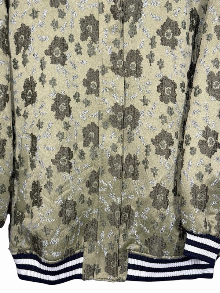Chaqueta Bomber Pilcro Slouchy Floral Brocado Dorado Jacquard Anthropologie M Foto 4 de 4