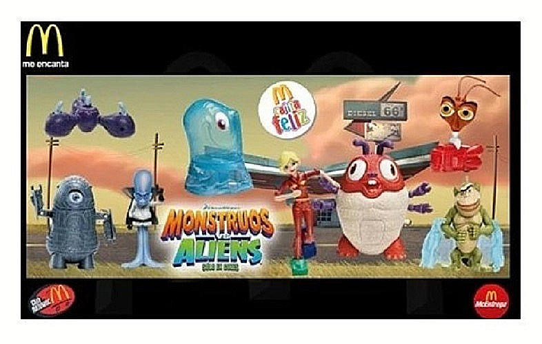 2009 DREAMWORKS MONSTERS VS. ALIENS MCDONALDS HAPPY MEAL TOYS - U