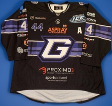 Glasgow Clan Warrior Ice Hockey Game Jersey Sol Alternate Captain #44 Size XXL