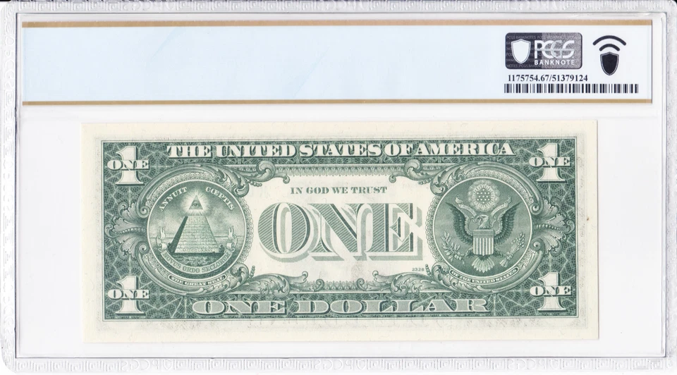 1977 $1 Stuck Digit Error PCGS 67 PPQ Fr. 1909-K Serial K06586663B - Image 2 of 2