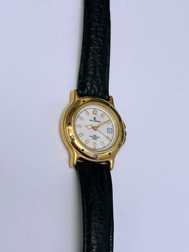 Ted Lapidus 金色真皮表带女式手表 - 不适用 — 第 4/4 张图片