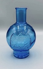 Wheaton Fire Extinguisher Blue Glass Bottle - Eagle Shield and Stars