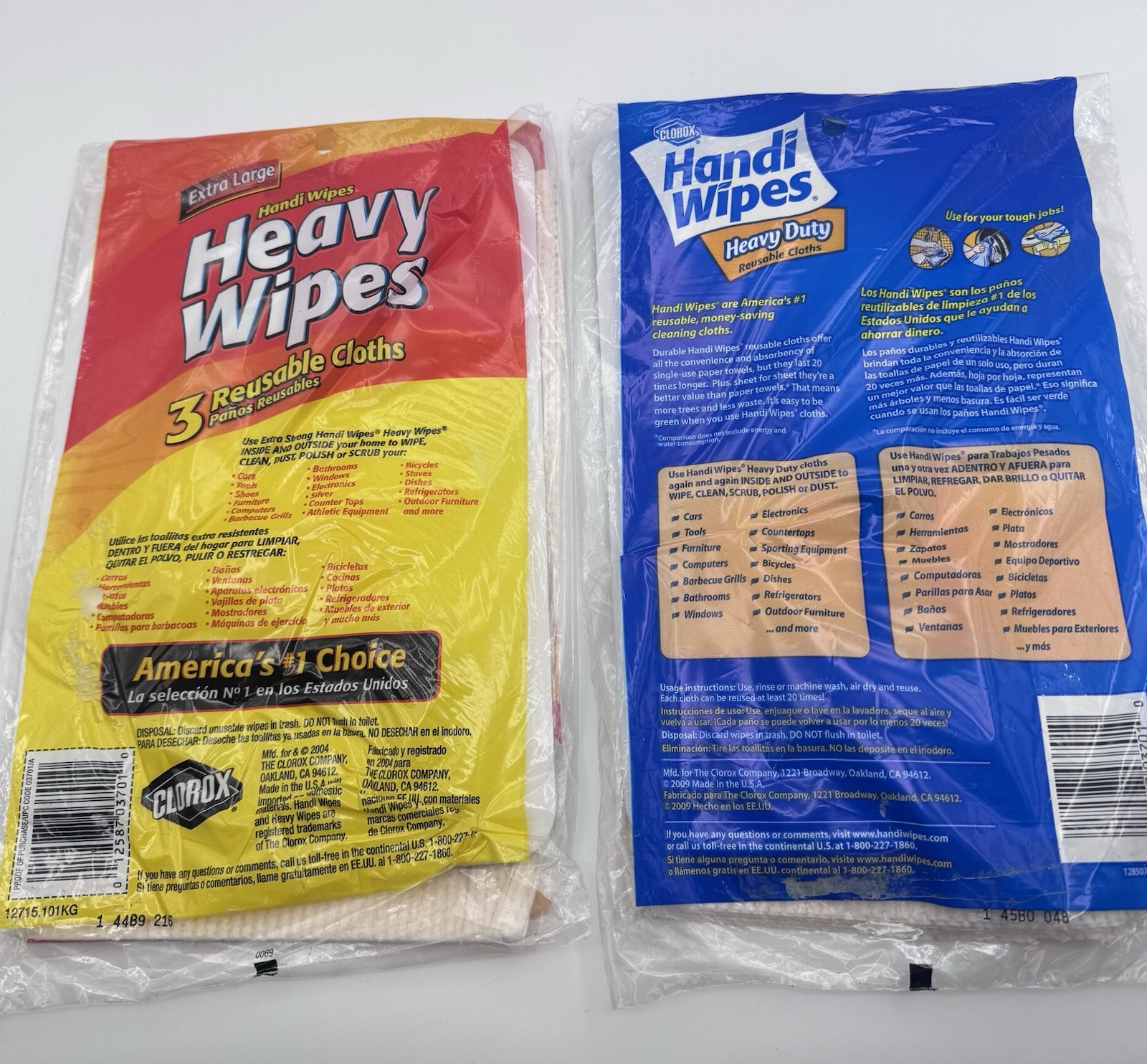 Clorox Handi Heavy Wipes Heavy Duty Reusable Cloths x2 Pks 3 Cloths Each Pack