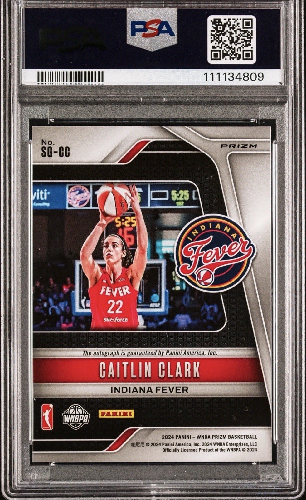 2024 Prizm Caitlin Clark RC Signature True Green PSA 10 Auto 10 POP 2 view 2