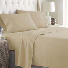 Soft Bedding 1000 - 1200 Thread Count 100 Cotton Taupe Solid Select Item