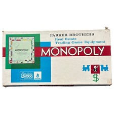 1961 vintage Monopoly Parker Brothers board game mostly complete retro kid core