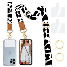Phone Lanyard Crossbody Wrist Strap Adjustable, Cow Cell Phone Lanyard Wristl...