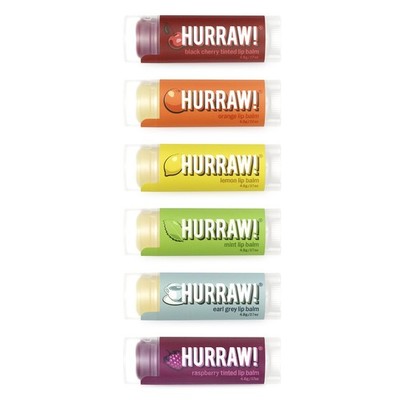 Hurraw! Lip Balms Staff Favorites, 6 Balm Bundle Pack: Black Cherry Tinted (S...