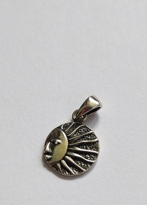 925 Sterlingsilber Sonne Mond Gesicht Anhänger Charm oxidiert himmlisch Halskette Geschenk