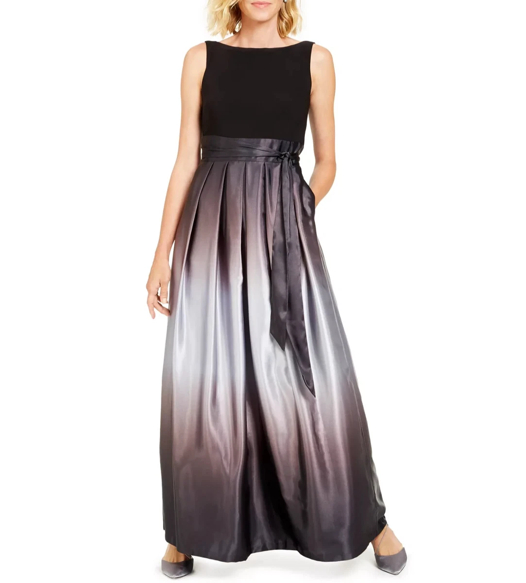 slim fit dress slacks SL Fashions Women's Tiered Shimmer Shift Dress - Gold main image 0