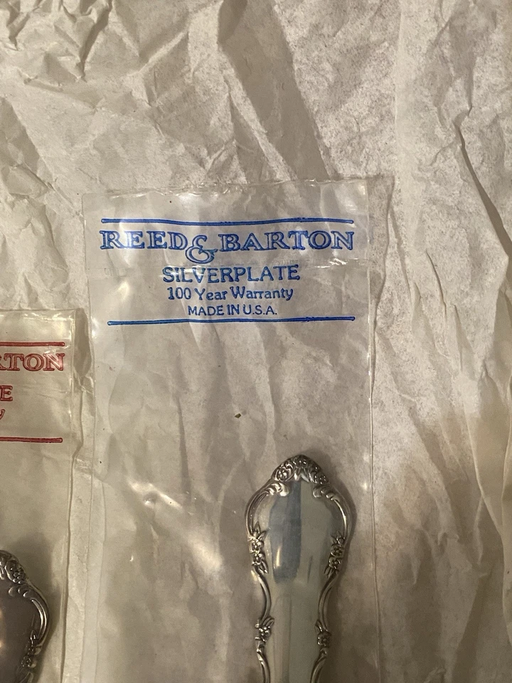 Juego de 5 placas de plata Reed And Barton hechas en uso 100 años de garantía con caja Foto 3 de 4