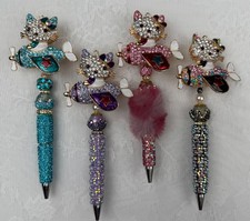 Custom beaded pens. H Kitty Luxury Inspired Gift. Basket filler. Journal.