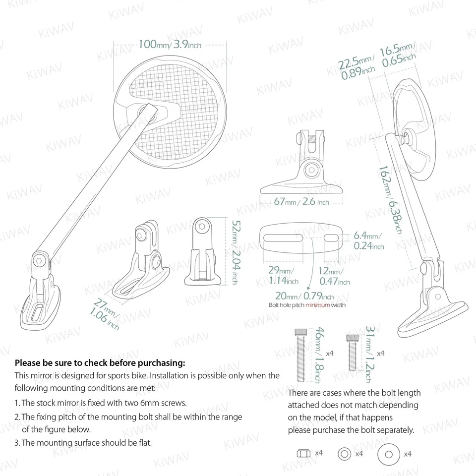 Carenado Espejos Redondos Mamba Mat Fibra de Carbono Ajustable para Suzuki GSX-R GSF Foto 2 de 4