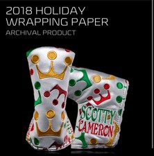 Scotty Cameron 2018 Holiday Wrapping Paper Putter Head Cover Mini Crowns