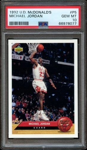1992 Upper Deck McDonald's MICHAEL JORDAN #P5 Chicago Bulls PSA 10