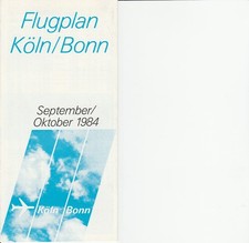 Flugplan Köln Bonn Airport 1984 Timetable Cologne