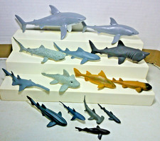 Toy Shark Lot  2021 Discovery  15 Different Sharks  8" to 2.5"