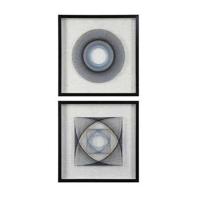 Uttermost 04111 Blue String Duet Two Piece Wall Sculpture Set By Grace Feyock