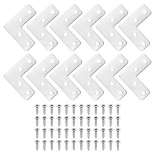 12Pcs l Shape Flat Bracket, 1.57"x1.57" Flat Corner Bracket with Screws, Silver