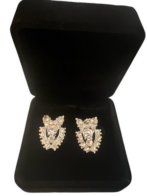Stunning 1940s WEISS Baguette Style Rhinestone Clip Earrings 1.5''x.75'' Bridal