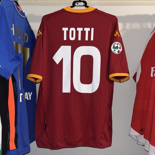 AS Roma 2007/08 Kappa Home Football Shirt Totti 10 Mens Large/XXL