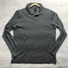 14th & Union Grey Polo Long Sleeve Mens Size Large