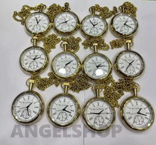 Lot of 12 Antique Brass watch pocket Collectible Brass Pocket Watch Gift