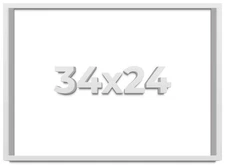 34x24 Shadow Box Frame White | 1 Inches Deep Real Wood Contemporary Shadowbox Di