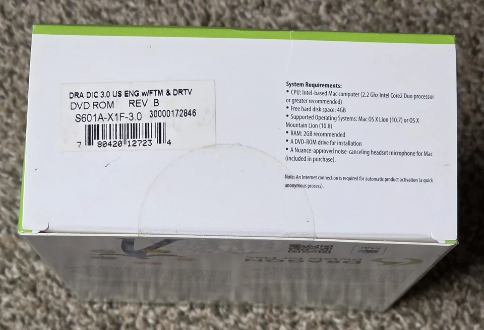 Dragon Dictate For Mac - Version 3 - Speech Recognition Software - Nuance - New - Image 3 of 4