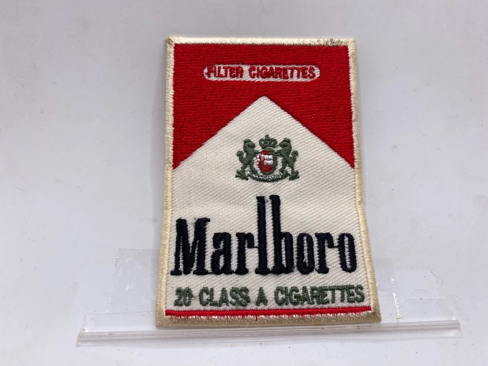 MARLBORO NEW EMBROIDERED COMPANY IRON ON NAME PATCH TAG 3-1/2 X 2-1/2