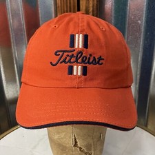 TITLEIST / GOLF ~ Embroidered Orange Adjustable Hat / Cap ~ Made In USA