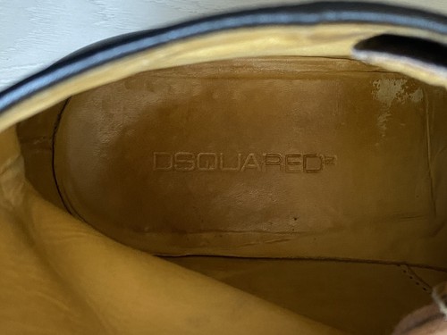 DSQUARED2 Mens Boots Black 9.5 EU 44 Patina Ankle Round Toe Lace Up Army Desert - Picture 11 of 14