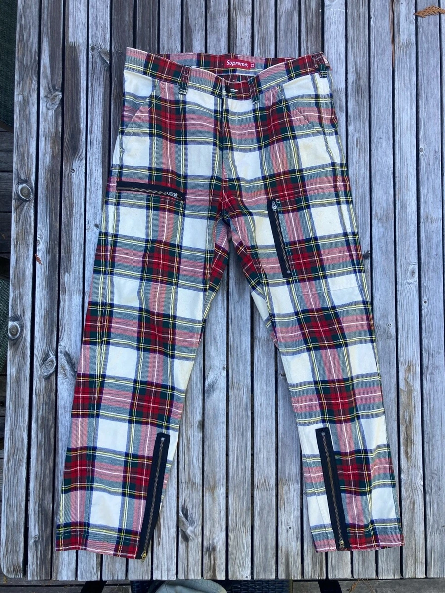 Supreme Cargo Flight Pants Size 32 Tartan Plaid SS21