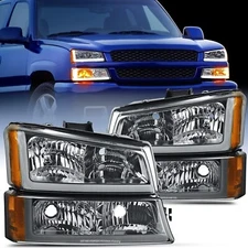Nilight Headlights Assembly for 2003-06 Chevy Silverado Avalanche 1500 2500 3500