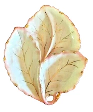 Vintage 1950's NSP Ceramic Three-Leaf Serving Tray Platter Dish 14" x 12" ITALY