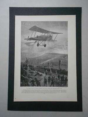 SELTENER MILITÄRDRUCK DES ERSTEN WELTKRIEGS: TERROR DER MODERNEN KRIEGSFÜHRUNG - PFEILANGRIFF AUS FLUGZEUGEN