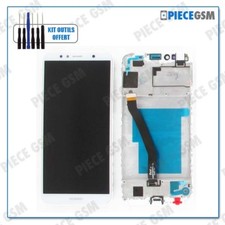 ECRAN LCD + VITRE TACTILE + FRAME pour HUAWEI Y6 2018 BLANC + outils