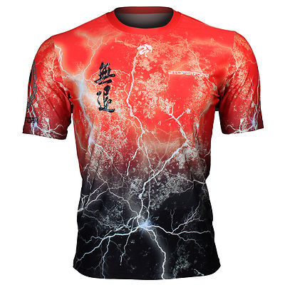 BTOPERFORM [FR-303R] Full print Crew neck graphic T-shirt Training Sport Gym MMA