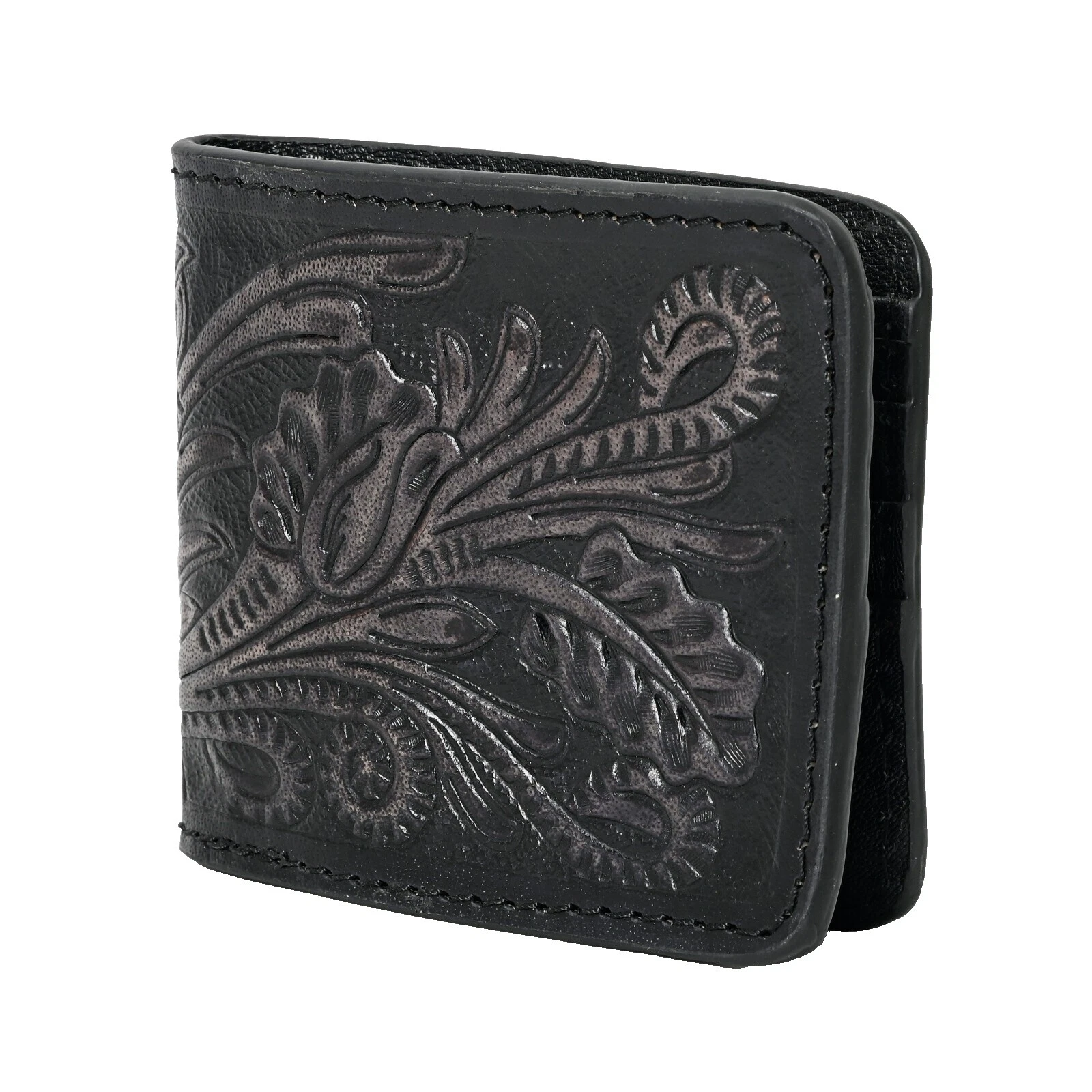 Carteras Negro Hipster de cuero para hombres